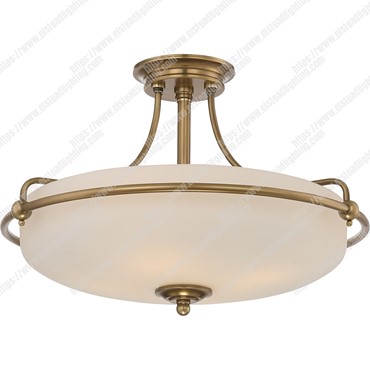 Griffin 4 Light Semi-Flush Light &#8211; Weathered Brass