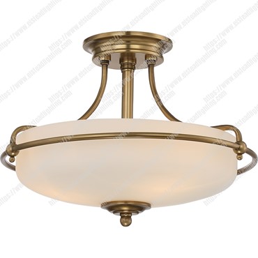 Griffin 3 Light Semi-Flush Light &#8211; Weathered Brass