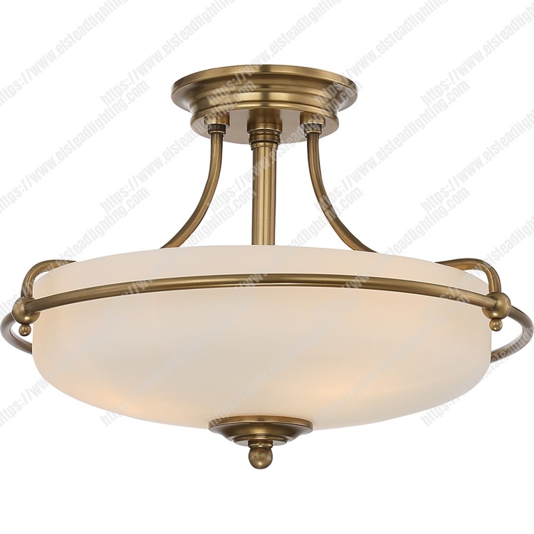 Griffin 3 Light Semi-Flush Light - Weathered Brass