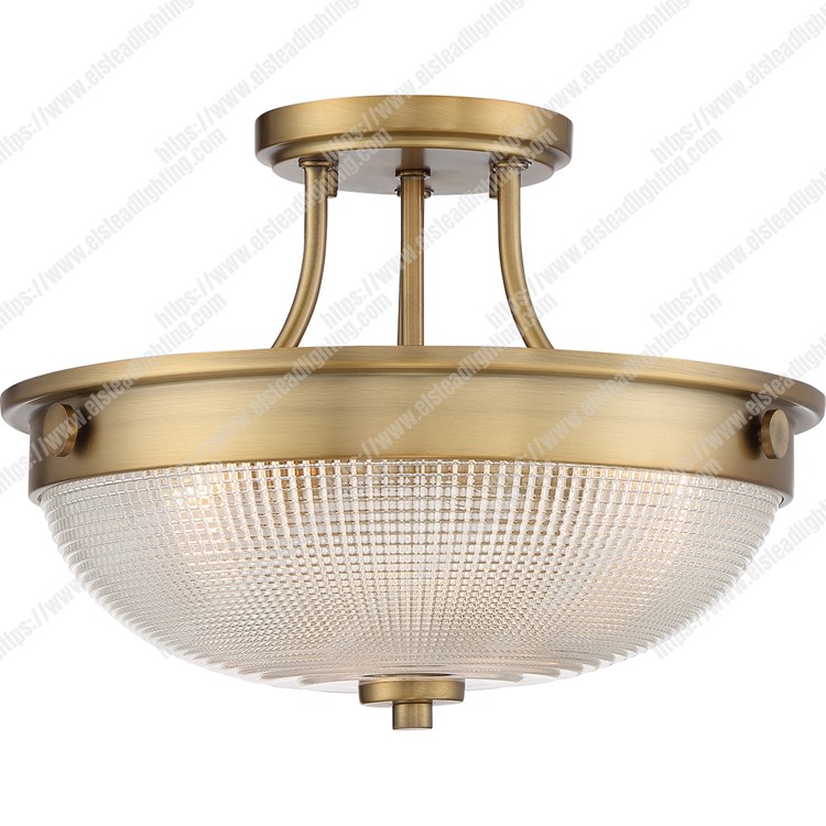 Mantle 2 Light Semi-Flush - Weathered Brass